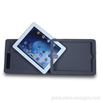 Multifunction Leather Case for iPad 2, with Cover Snaps Closed for Maximum Protection